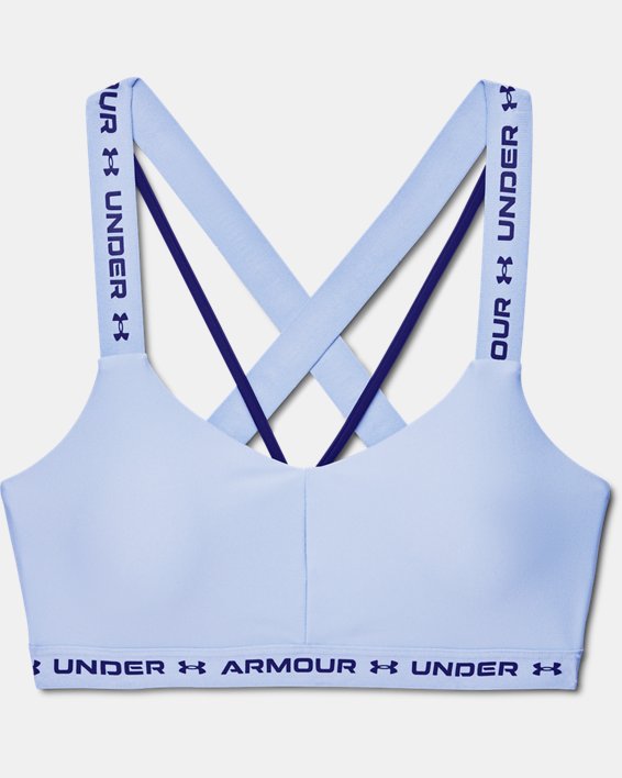 Damen UA Crossback Low Sport-BH, Blue, pdpMainDesktop image number 8